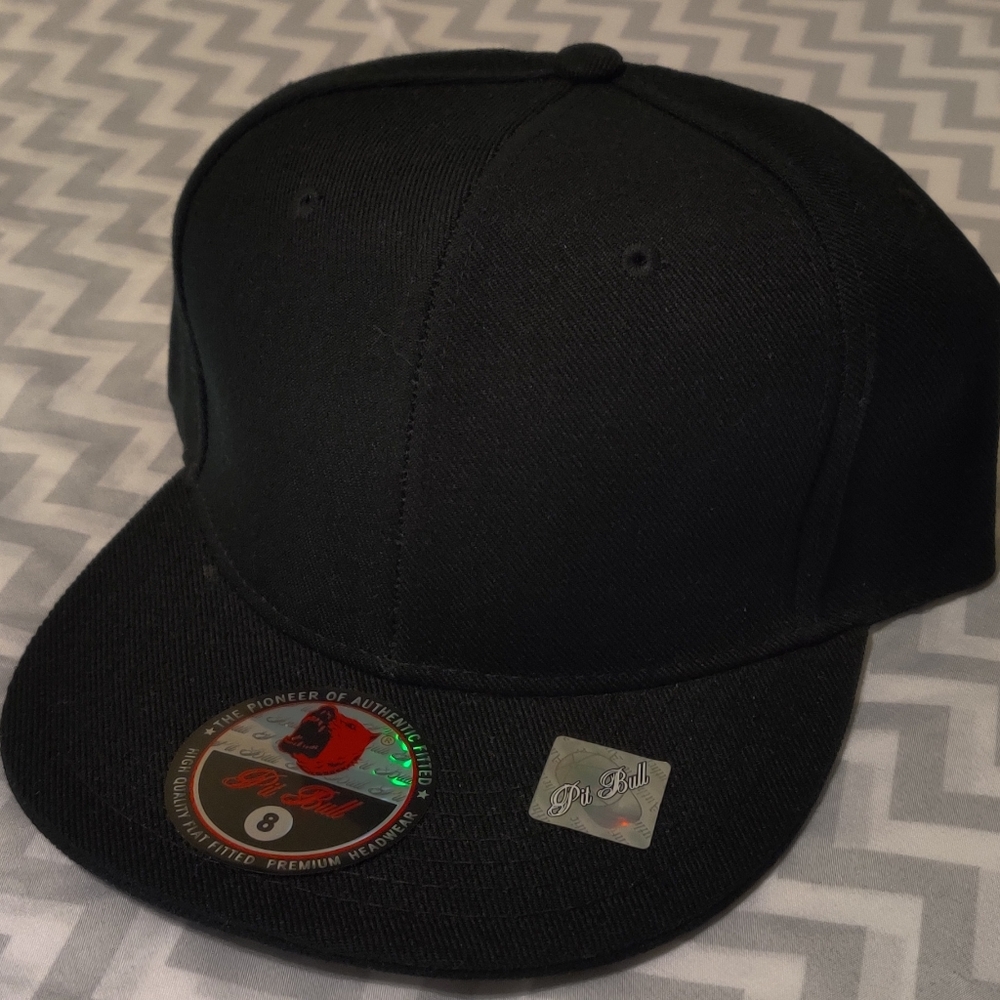 Pit Bull, black fitted ball cap.